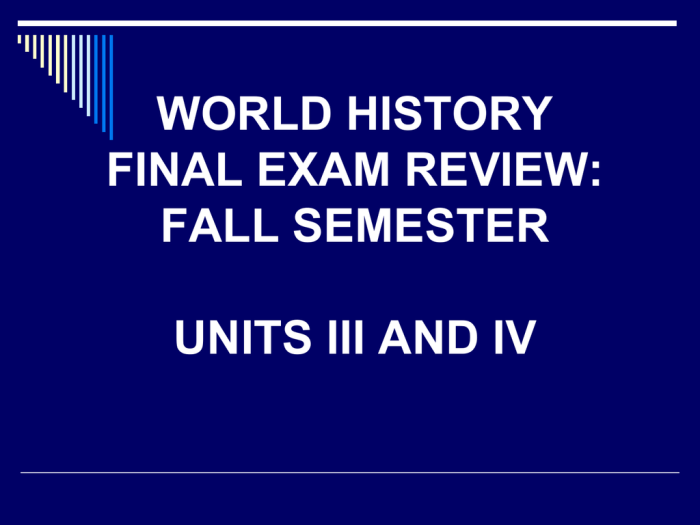 World history semester 2 exam