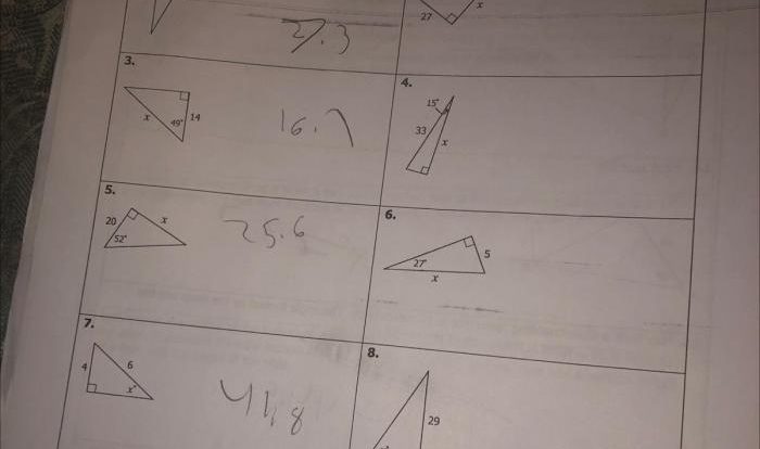 Unit 7 right triangles and trigonometry homework 2 answer key