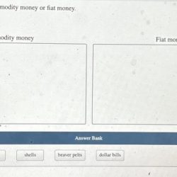 Classify each example as commodity money or fiat money